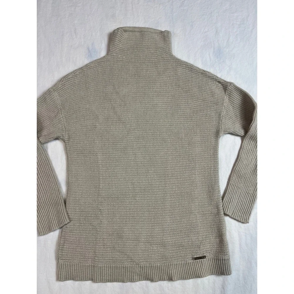 Michael Kors Womens Oatmeal‎ Beige Ribbed Turtleneck Knit Sweater Size S